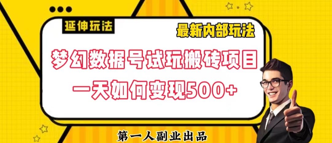 数据号回归玩法游戏试玩搬砖项目再创日入500+【揭秘】-副业心选