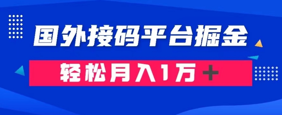 通过国外接码平台掘金：成本1.3，利润10＋，轻松月入1万＋【揭秘】 - 副业心选-副业心选