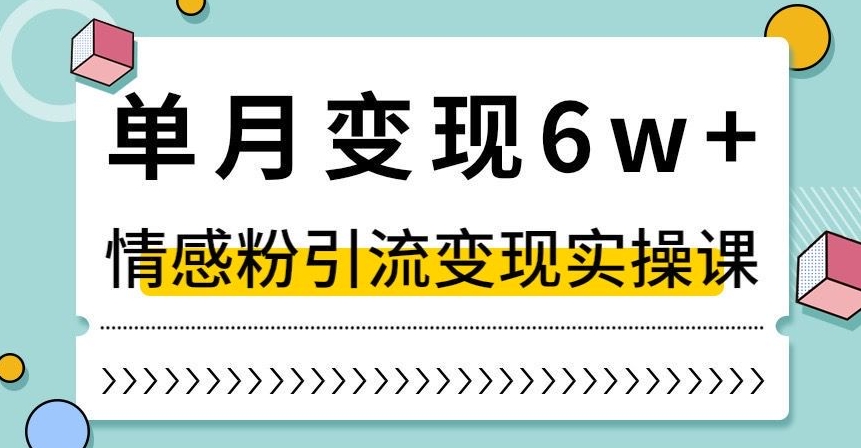 单月变现6W+，抖音情感粉引流变现实操课，小白可做，轻松上手，独家赛道【揭秘】 - 副业心选-副业心选