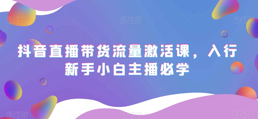抖音直播带货流量激活课，入行新手小白主播必学 - 副业心选-副业心选