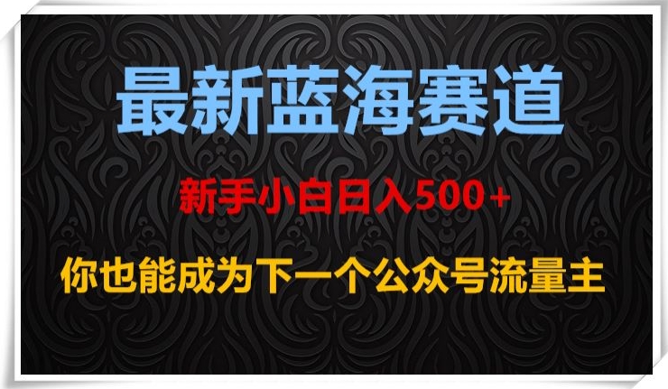 最新蓝海赛道，新手小白日入500+，你也能成为下一个公众号流量主【揭秘】-副业心选