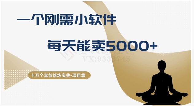 十万个富翁修炼宝典之17.一个刚需小软件，每天能卖5000+ - 副业心选-副业心选