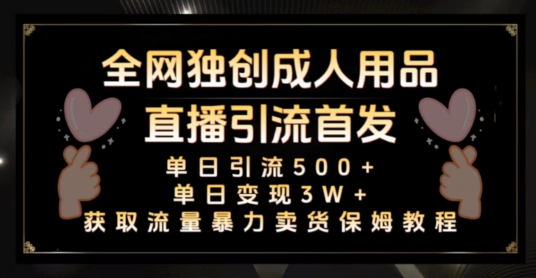 全网独创真人主播+无人直播单日引流500+，橙人用品暴力卖货单日变现3W+保姆似教学2.0【揭秘】 - 副业心选-副业心选