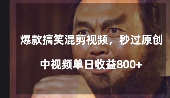 爆款搞笑混剪视频，百分百过原创，单日中视频播放收益800+【揭秘】-副业心选