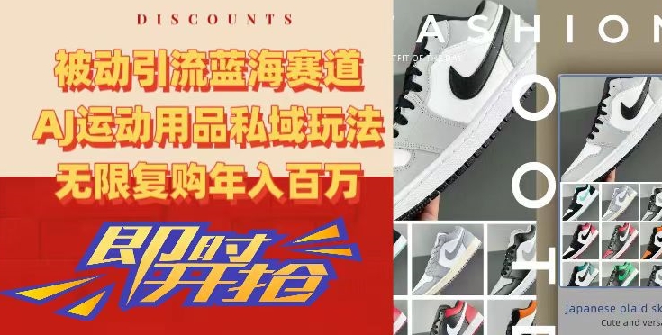 被动引流蓝海赛道，AJ运动用品私域玩法，无限复购年入百万 - 副业心选-副业心选