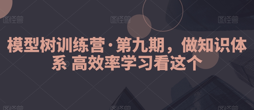 模型树训练营·第九期，做知识体系高效率学习看这个-副业心选