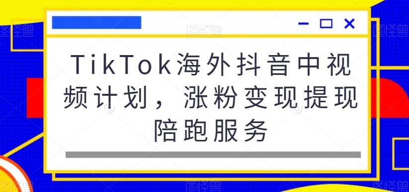 TikTok海外抖音中视频计划，涨粉变现提现陪跑服务 - 副业心选-副业心选