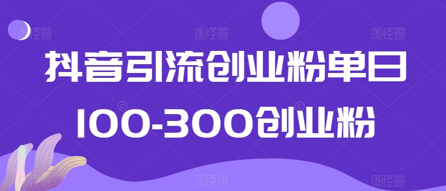 抖音引流创业粉单日100-300创业粉 - 副业心选-副业心选