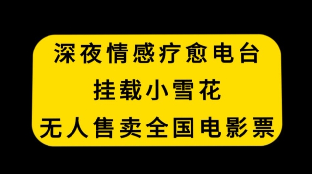 深夜情感疗愈电台，挂载小雪花，无人售卖全国电影票-副业心选