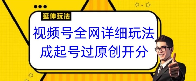 视频号全网最详细玩法，起号过原创开分成，单号日入300+ - 副业心选-副业心选