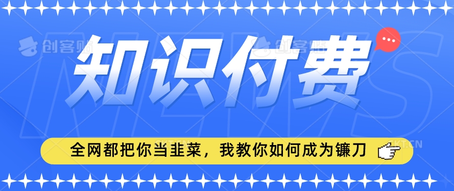 2024最新知识付费项目，小白也能轻松入局，全网都在教你做项目，我教你做镰刀-副业心选