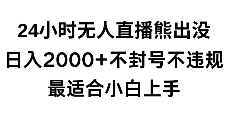 快手24小时无人直播熊出没，不封直播间，不违规，日入2000+，最适合小白上手，保姆式教学 - 副业心选-副业心选