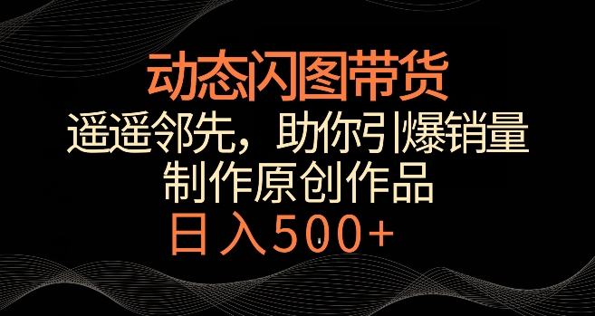 动态闪图带货，遥遥领先，冷门玩法，助你轻松引爆销量，日赚500+-副业心选