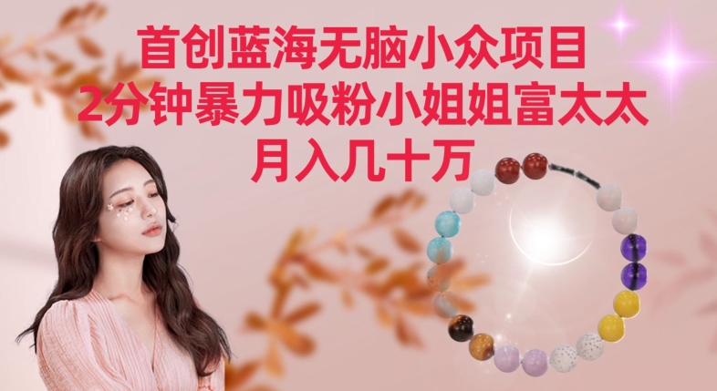 首创蓝海无脑小众项目，2分钟暴力吸粉小姐姐富太太，月入几十万 - 副业心选-副业心选