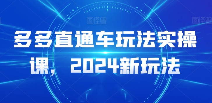 多多直通车玩法实操课，2024新玩法 - 副业心选-副业心选