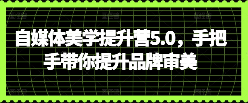 自媒体美学提升营5.0，手把手带你提升品牌审美 - 副业心选-副业心选