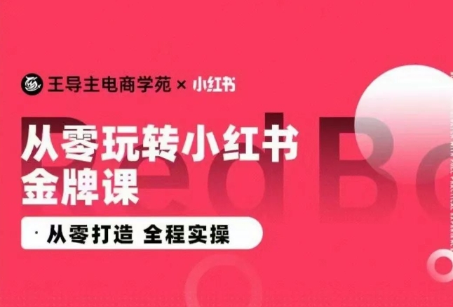 王导主·小红书电商运营实操课，​从零打造  全程实操 - 副业心选-副业心选