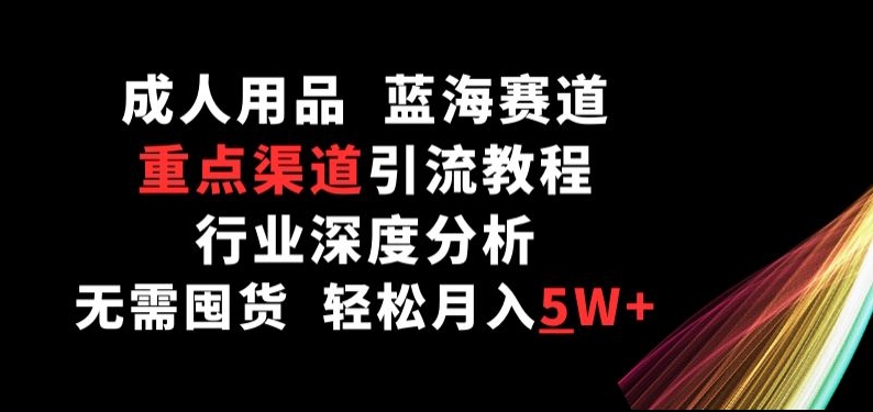 成人用品，蓝海赛道，重点渠道引流教程，行业深度分析，无需囤货，轻松月入5W+ - 副业心选-副业心选