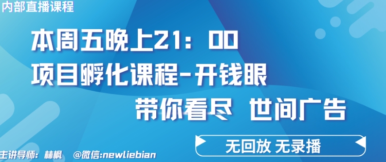 4.26日内部回放课程《项目孵化-开钱眼》赚钱的底层逻辑 - 副业心选-副业心选