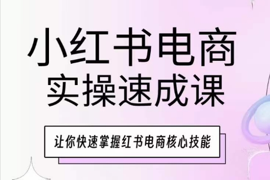 小红书电商实操速成课，让你快速掌握红书电商核心技能 - 副业心选-副业心选
