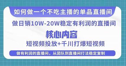某电商线下课程，稳定可复制的单品矩阵日不落，做一个不吃主播的单品直播间-副业心选