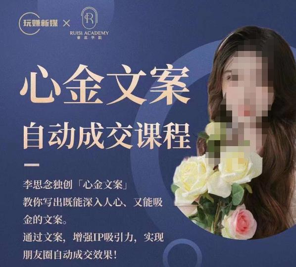 心金文案自动成交课程，教你写出既能深入人心又能吸金的文案，实现朋友圈自动成交效果-副业心选