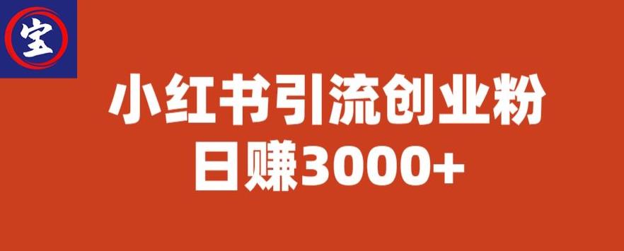 宝哥小红书引流创业粉，日赚3000+【揭秘】 - 副业心选-副业心选