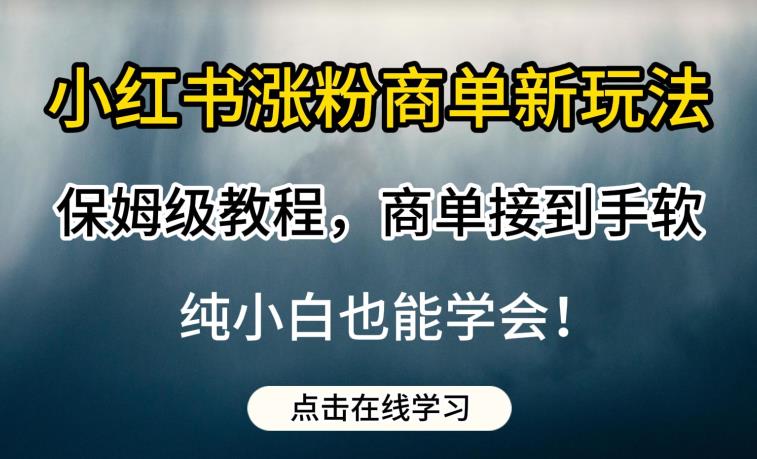 小红书涨粉商单新玩法，保姆级教程，商单接到手软，纯小白也能学会【揭秘】-副业心选