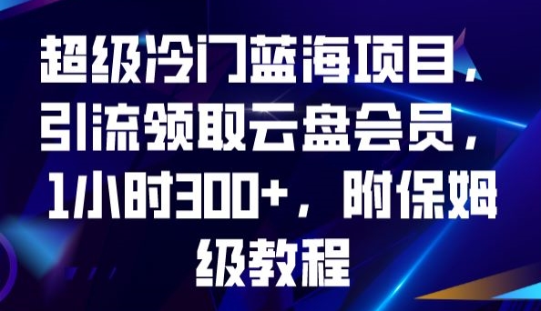 超级冷门蓝海项目，引流领取云盘会员，1小时300+，附保姆级教程 - 副业心选-副业心选