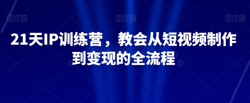 21天IP训练营，教会从短视频制作到变现的全流程 - 副业心选-副业心选