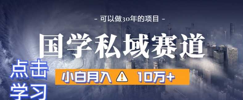 暴力国学私域赛道，小白月入10万+，引流+转化完整流程【揭秘】 - 副业心选-副业心选