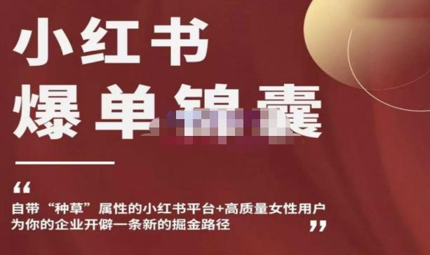 小红书爆单锦囊，自带种草属性+高质量女性用户，为你的企业开辟一条新的掘金路径 - 副业心选-副业心选