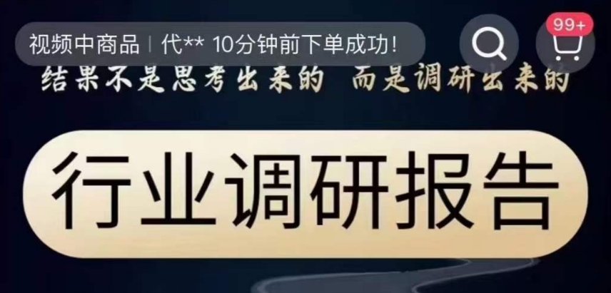 行业调研报告，结果不是思考出来的而是调研出来的 - 副业心选-副业心选