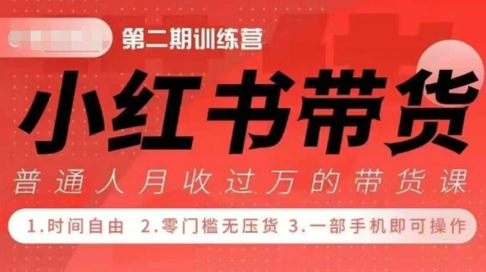 小Red书带货42天训练营 2.0版，宝妈+自由职+上班族+大学生，提高副业收入的大红利项目 - 副业心选-副业心选