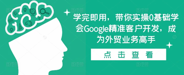 学完即用，带你实操0基础学会Google精准客户开发，成为外贸业务高手 - 副业心选-副业心选