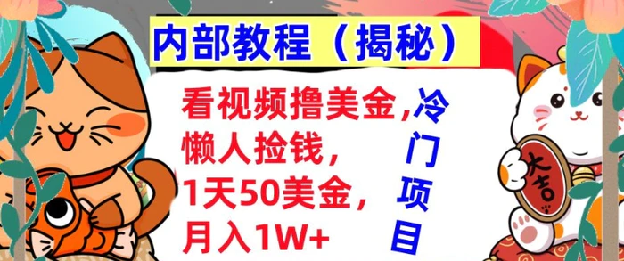 看视频撸美金，懒人捡钱，1天50美金，全自动收入，内部教程，首次公开 - 副业心选-副业心选