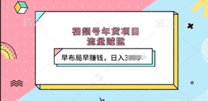 视频号年货项目，流量贼猛，早布局早挣钱，日入上k - 副业心选-副业心选