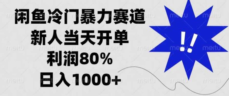 （13660期）闲鱼冷门暴力赛道，新人当天开单，利润80%，日入1000+-副业心选