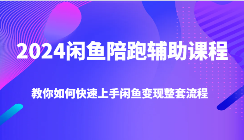 2024闲鱼陪跑辅助课程，教你如何快速上手闲鱼变现整套流程-副业心选