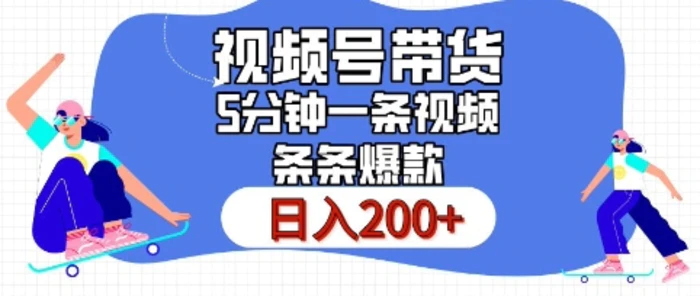 视频号橱窗带货，日入200+，条条火爆简单制作，一条视频5分钟搞定 - 副业心选-副业心选