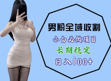 男粉项目全域收割，小白必做项目，长期稳定，稳定日入几张-副业心选