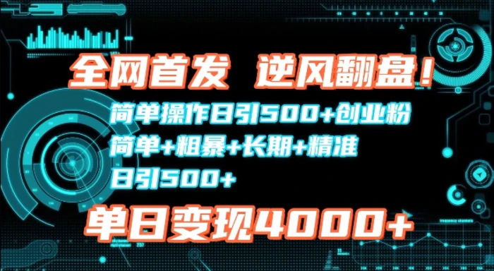 全网首发，简单操作日引500+创业粉，简单+粗暴+长期+精准 - 副业心选-副业心选