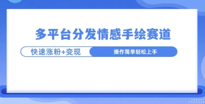 视频号手绘情感语录赛道玩法，快速涨粉+创作者计划收益-副业心选