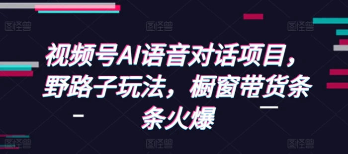 视频号AI语音对话项目，野路子玩法，橱窗带货条条火爆 - 副业心选-副业心选