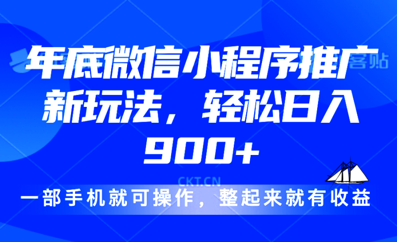 （13761期）24年底微信小程序推广最新玩法，轻松日入900+-副业心选