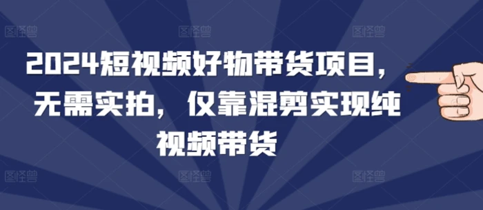 2024短视频好物带货项目，无需实拍，仅靠混剪实现纯视频带货 - 副业心选-副业心选