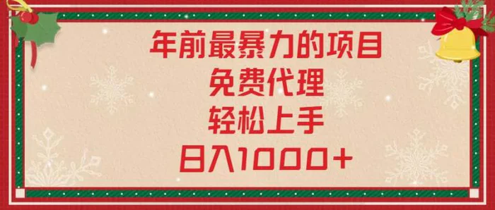 （13773期）年前最暴力的项目，免费代理，轻松上手，日入1000+ - 副业心选-副业心选
