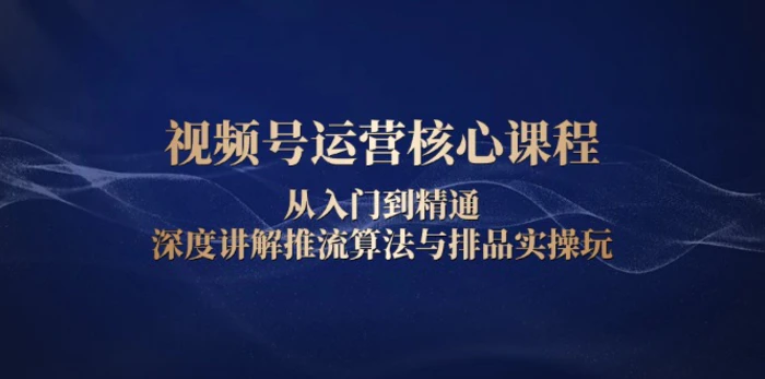 （13863期）视频号运营核心课程，从入门到精通，深度讲解推流算法与排品实操玩 - 副业心选-副业心选