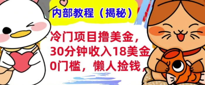 冷门项目撸美刀，30分钟收入18美刀，0门槛，懒人捡钱，无脑操作 - 副业心选-副业心选