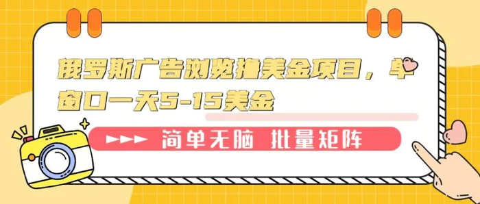 （13929期）俄罗斯广告浏览撸美金项目，单窗口一天5-15美金 - 副业心选-副业心选